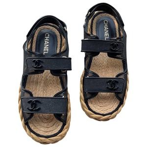 Dad Sandal - mesh and patent calf skin.